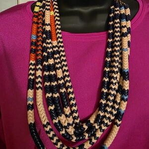 Sassy Jones Original Kabibi (No Brooches) Vibrant Chevron Necklace